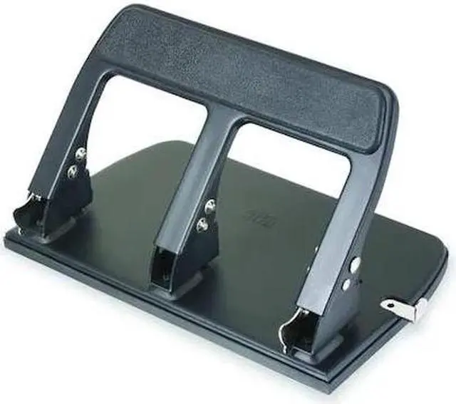 Alt view image 11 of 20 - Officemate Heavy-Duty Punch 3HP 9/32" Holes 40 Sht Cap. Metal Black 90089
