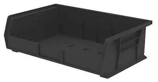 Main image of AKRO-MILS 30255BLACK Hang & Stack Storage Bin, Plastic, Black, 5 in H, 16 1/2