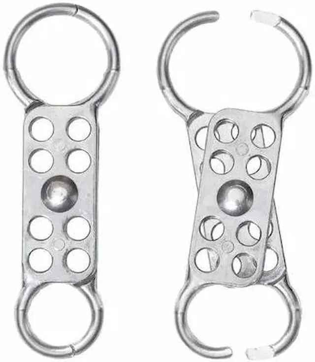 Main image of ZORO SELECT 7616 Lockout Hasp, Silver, Aluminum, 8 Max. No. of Padlocks, 3/8 in