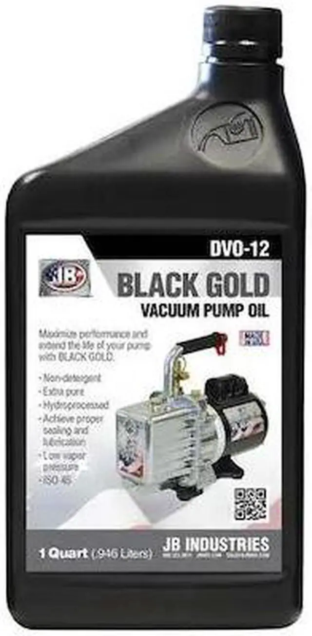 Alt view image 2 of 2 - JB INDUSTRIES DVO-12 Vacuum Pump Oil, 1 qt Bottle, 15 SAE Grade, 46 ISO Grade,