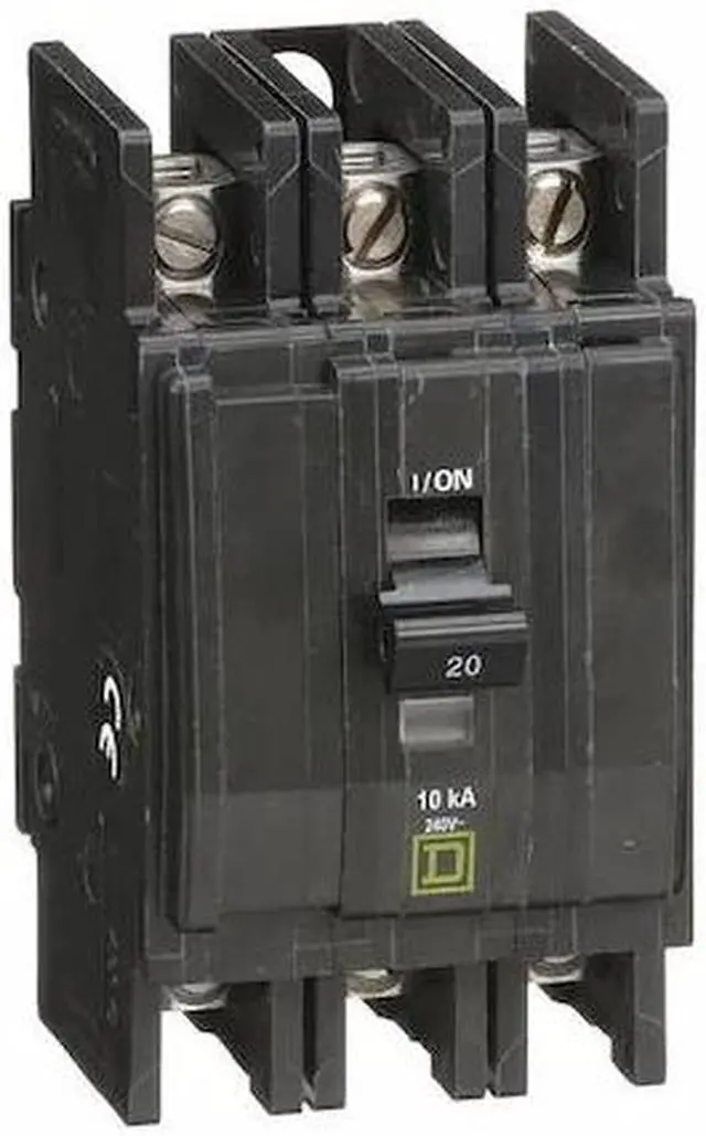 Alt view image 2 of 3 - SQUARE D QOU320 Miniature Circuit Breaker, QO Series, 20A, 3 Pole, 120/240V AC,
