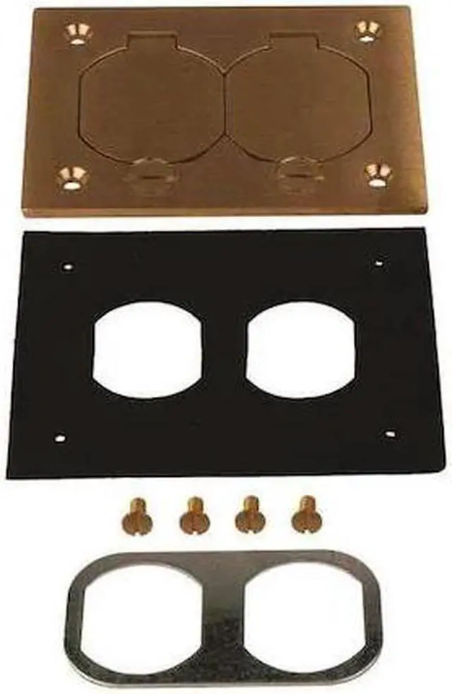 Alt view image 2 of 2 - Raco Floor Box Cover, Brass, Shape: Rectangular, 4-5/32" Length, 2-63/64" Width