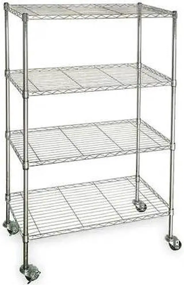 Main image of ZORO SELECT 3TPA3 Wire Cart, 4 Shelf,Chrome,36x18x67 In.
