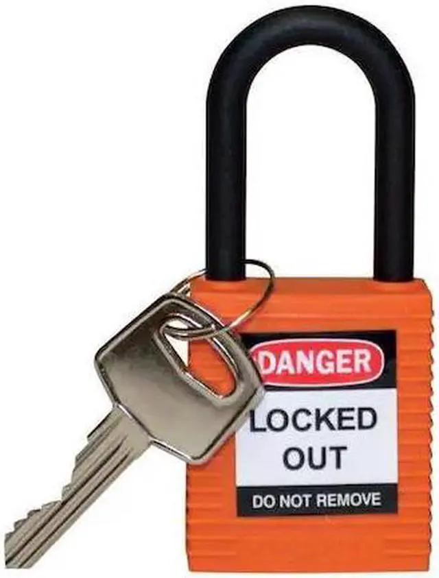 Alt view image 3 of 3 - BRADY 123328 Lockout Padlock,KD,Orange,1-3/4"H