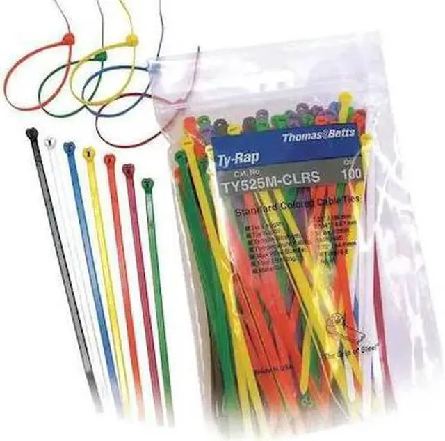 Main image of TY-RAP TY525M-CLRS Cable Tie Kit, 7-1/2 in L, 1.89 in Max Bundle Dia., Assorted