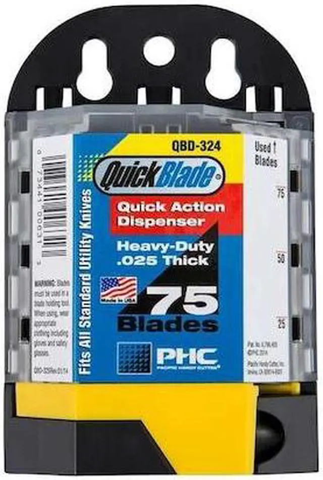 Alt view image 2 of 2 - PACIFIC HANDY CUTTER, INC QBD324 Utility Blade w/Dispenser,3/4 In. W,PK75