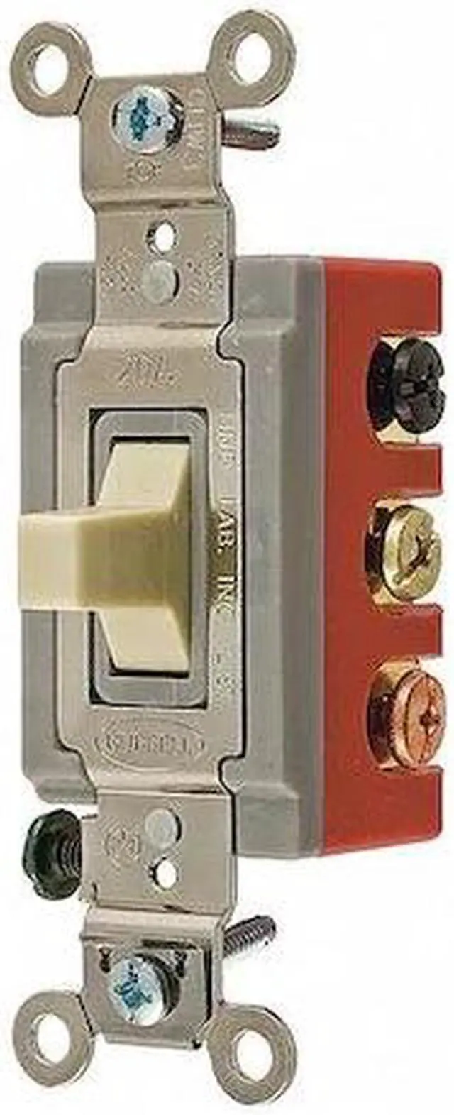 Alt view image 3 of 3 - HUBBELL WIRING DEVICE-KELLEMS HBL1386I Wall Switch, 2-Pole, Toggle, 20A, Ivory