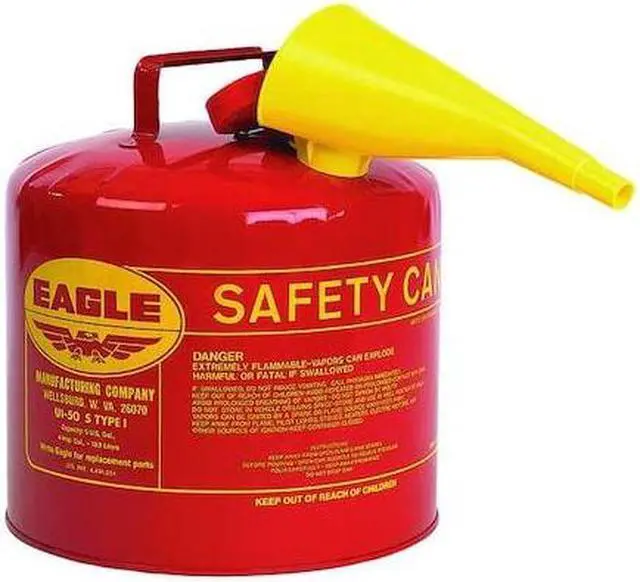 Alt view image 2 of 4 - EAGLE UI50FS 5 gal. Red Galvanized steel Type I Safety Can for Flammables