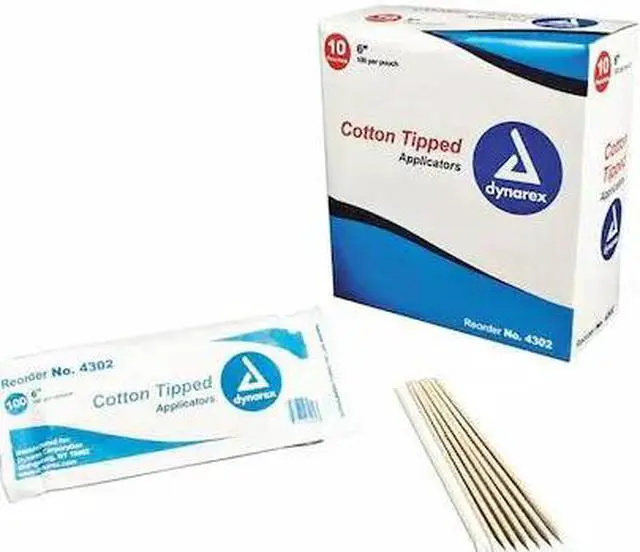 Alt view image 3 of 4 - dynarex cotton tipped wood applicators nonsterile 6", 100 count, pack of 10