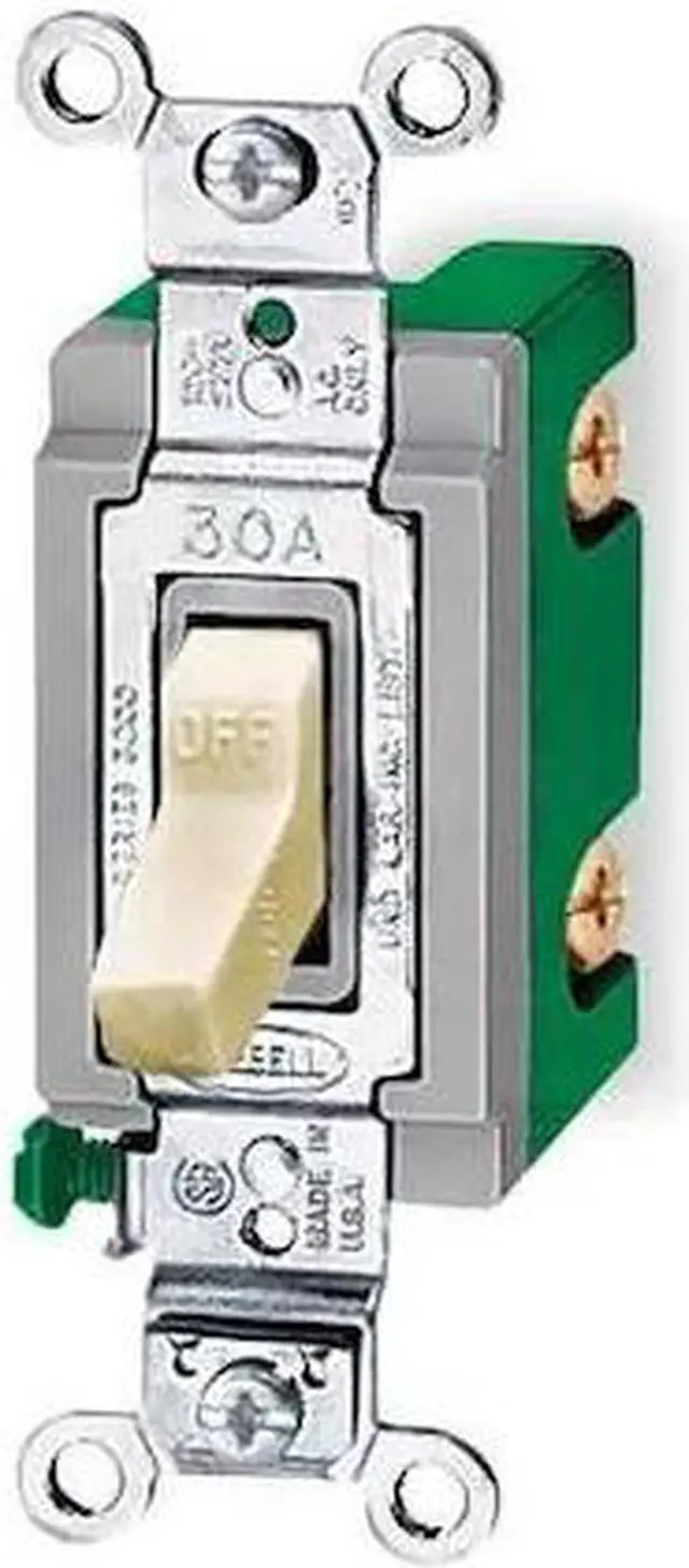 Alt view image 3 of 3 - HUBBELL WIRING DEVICE-KELLEMS HBL3031I Wall Swtch,1-Pol,120/277V,30A,Ivry,Toggl