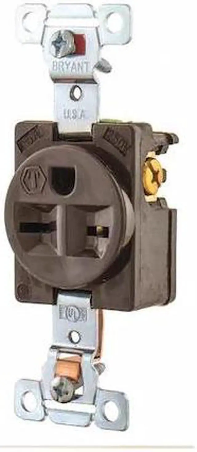 Alt view image 2 of 2 - BRYANT 5661 15A Single Receptacle 250VAC 6-15R BN
