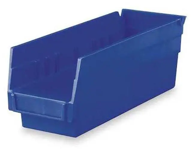 Main image of AKRO-MILS 30120BLUE Shelf Storage Bin, Plastic, 4 1/8 in W x 4 in H x 11 5/8 in