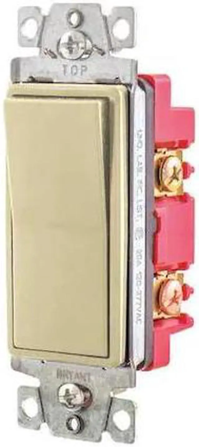 Alt view image 2 of 2 - Wall Switch,20A,Ivory,4-Way Type,Rocker BRYANT 9904I