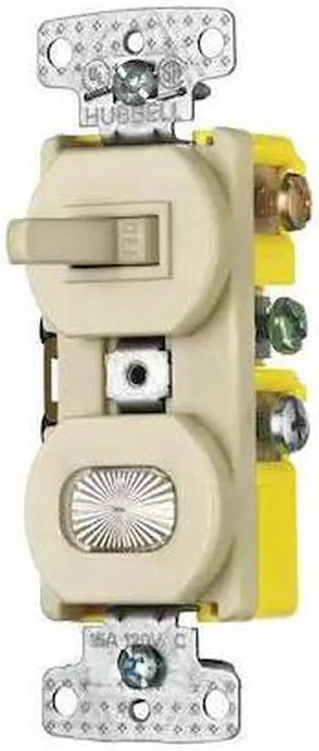 Alt view image 2 of 2 - ZORO SELECT RC109I Device,Ivory,Switch/Pilot Light Wiring