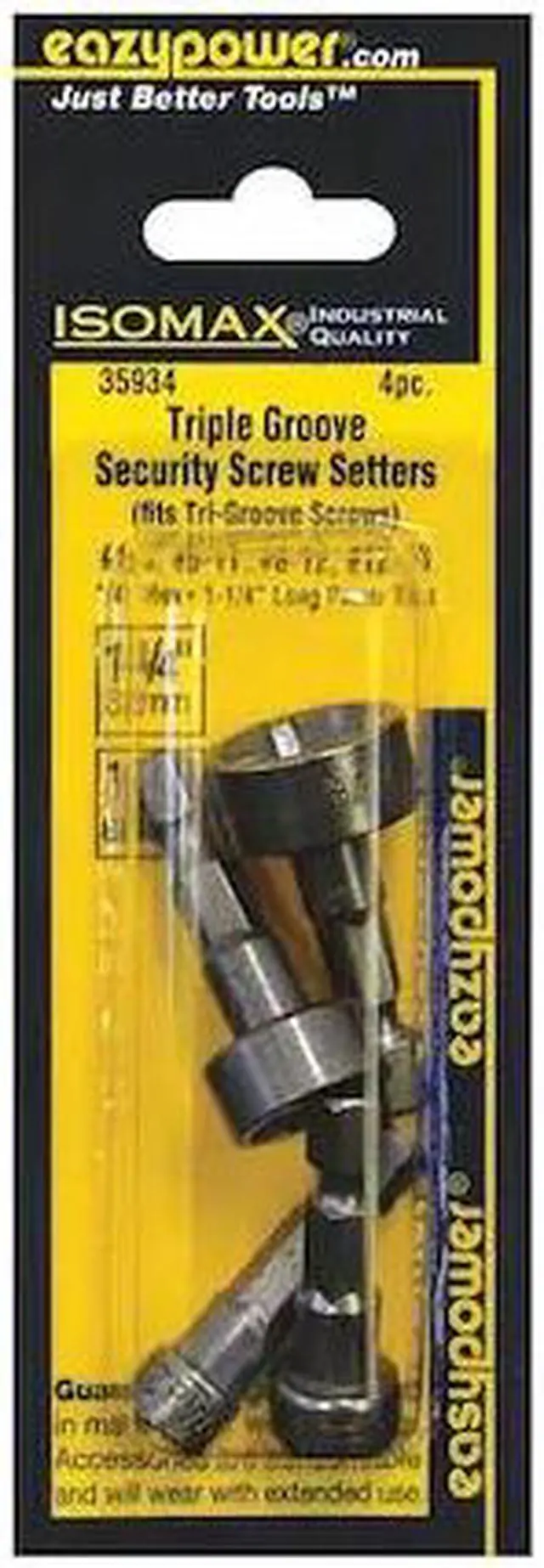 Alt view image 2 of 2 - ZORO SELECT 35934 4 Piece Screwdriver Bit Set, 1/4"