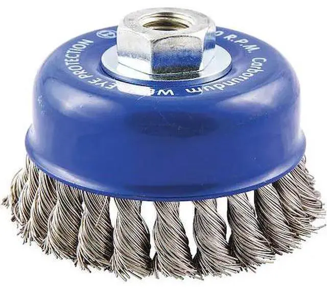Main image of ZORO SELECT 66254442954 Cup Brush, Wire 0.020" dia., SS, Max. RPM: 9, 000 RPM