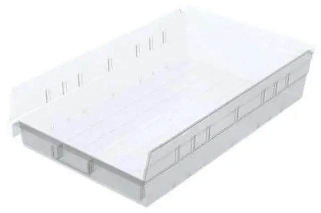 Alt view image 2 of 2 - AKRO-MILS 30178SCLAR Shelf Storage Bin, Plastic, Clear, 4 in H, 11 1/8 in W, 17
