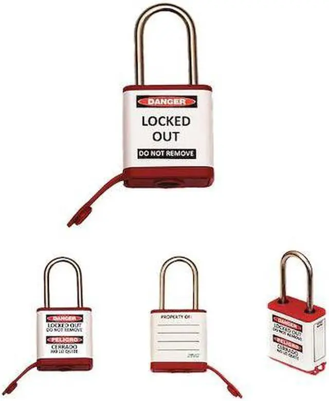 Main image of ZING 800KA-RED Lockout Padlock,1-1/2" Shackle Height
