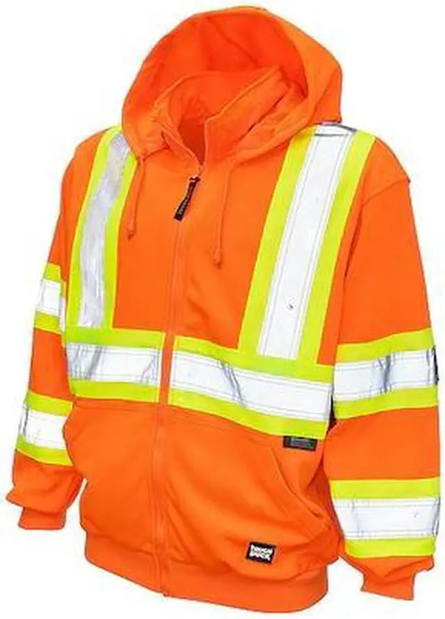 Main image of TOUGH DUCK S49421 3XL Hi-Vis Hooded Sweatshirt, Orange