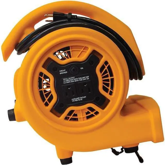 Alt view image 9 of 12 - XPOWER P-130A Mini Mighty Air Mover, Utility Fan, Dryer, Blower with Build-in Power Outlets for Water Damage Restoration, Home and Plumbing Use - 1/5 HP, 825 CFM, 3 Speeds