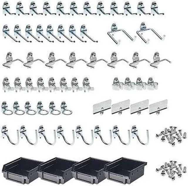 Alt view image 2 of 6 - Durahook Pegboard Hook Assortment Kit Silver Zinc Plated Steel  Steel 76964