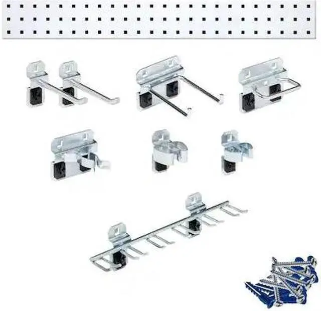 Alt view image 2 of 6 - Steel Pegboard Strip Kit with 35 lb. Load Capacity, 4-1/2"H x 36"W, White, 1 EA