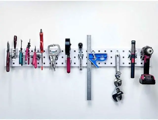 Alt view image 4 of 6 - Steel Pegboard Strip Kit with 35 lb. Load Capacity, 4-1/2"H x 36"W, White, 1 EA