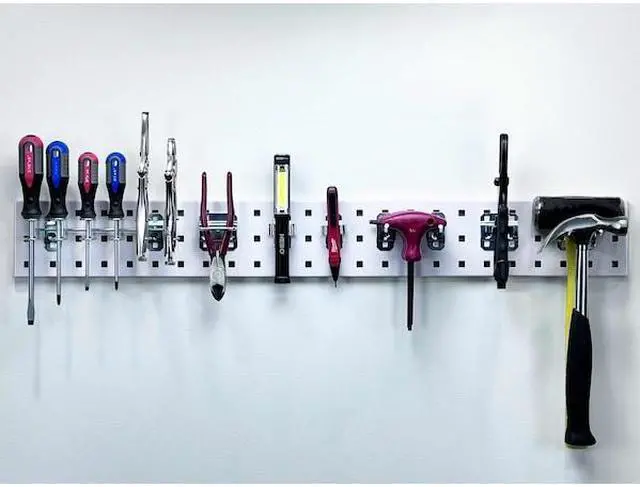 Alt view image 5 of 6 - Steel Pegboard Strip Kit with 35 lb. Load Capacity, 4-1/2"H x 36"W, White, 1 EA