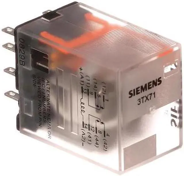Main image of SIEMENS 3TX7111-3DC03C Plug-In Relay, 24V DC Coil Volts, Square, 8 Pin, DPDT
