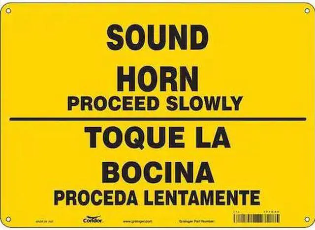 Main image of CONDOR 477G42 Safety Sign, 10 in H, 14 in W, Aluminum, Horizontal Rectangle,
