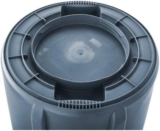 Alt view image 3 of 7 - RUBBERMAID FG263200GRAY 32 gal. Polyethylene Round Trash Can, Gray