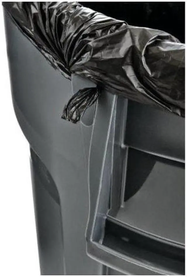 Alt view image 4 of 7 - RUBBERMAID FG263200GRAY 32 gal. Polyethylene Round Trash Can, Gray