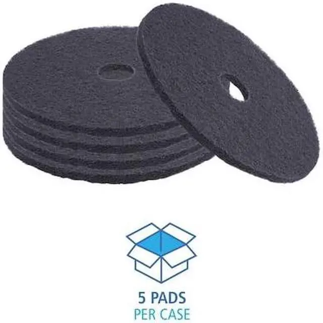 Alt view image 11 of 14 - Boardwalk Stripping Floor Pads 20" Diameter Black 5/Carton BWK4020BLA