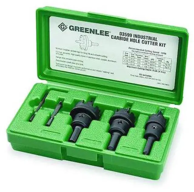Alt view image 7 of 9 - Greenlee 635 5-Piece Carbide Tipped Hole Cutter Kit