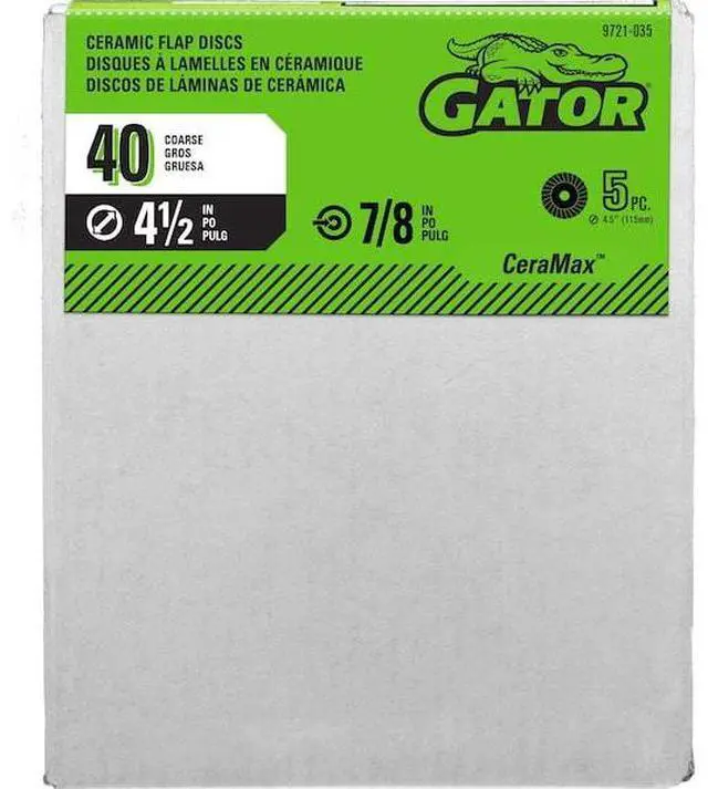 Alt view image 2 of 2 - GATOR FINISHING 9721035 Mounted Flap Wheel,40 Grit,4-3/4in W,PK5