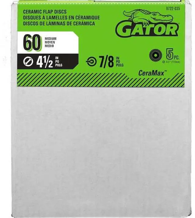 Alt view image 2 of 2 - GATOR FINISHING 9722035 Mounted Flap Wheel,60 Grit,4-3/4in W,PK5