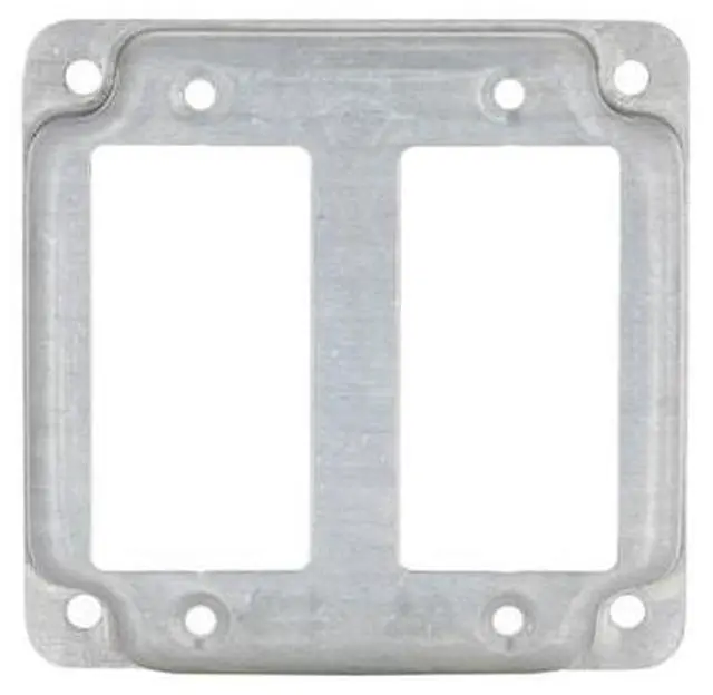 Alt view image 10 of 11 - RACO 809C Box Cover, Square Box Type, 2 Gang, Galvanized Steel, GFCI Receptacle