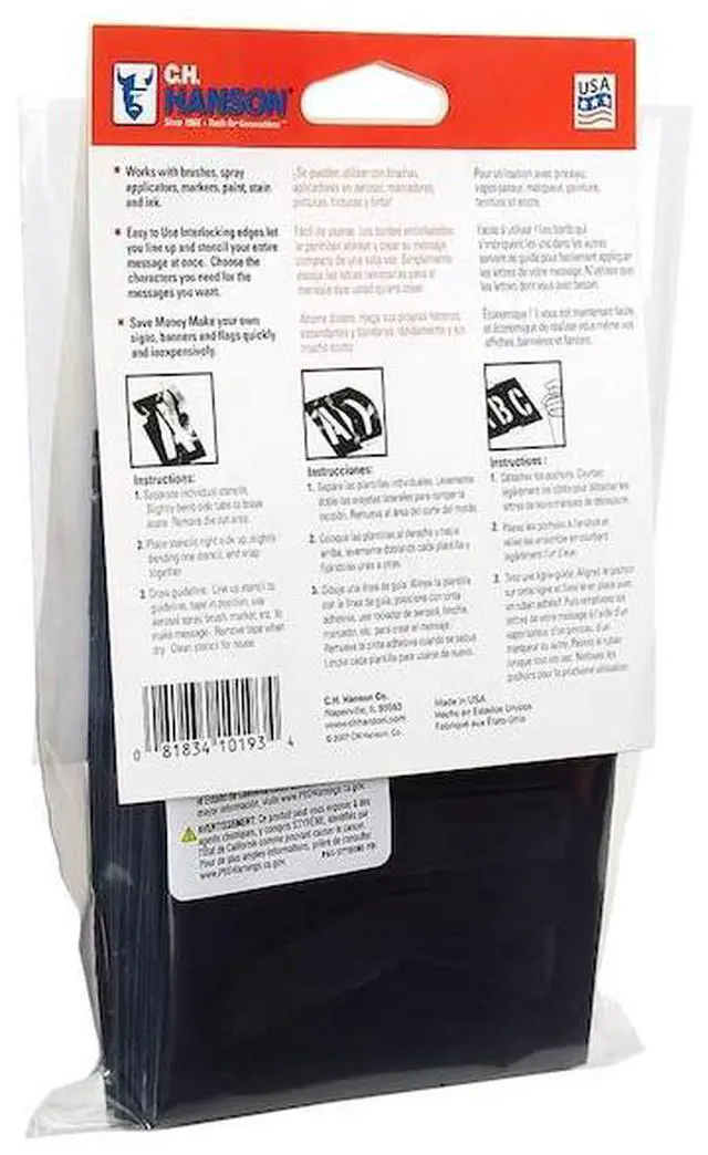 Alt view image 5 of 8 - CH Hanson 3 In. Plastic Stencil Set (46 Piece) 10193