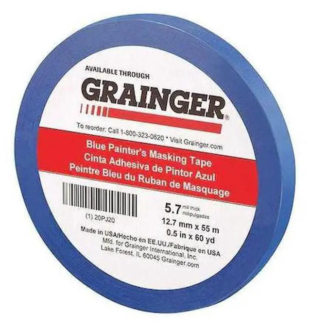 Main image of ZORO SELECT 20PJ20 Painter's Tape, 1/2 in W x 60 yd L, 5.7 mil Thick