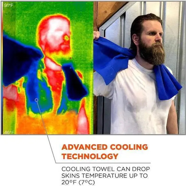 Alt view image 9 of 13 - Ergodyne Evaporative Cooling Towel Gray 12438