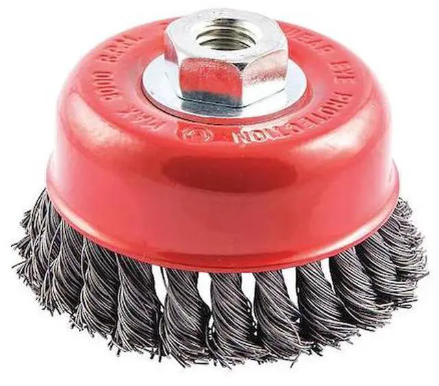 Main image of ZORO SELECT 66254443300 Cup Brush,Wire 0.020" dia.,Carbon Steel