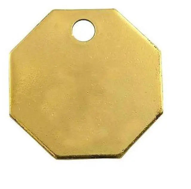 Alt view image 2 of 4 - C.H. HANSON 42532 Blank Tag, Brass, 1 1/2 in H x 1 1/2 in W, Brass, Octagon, 25