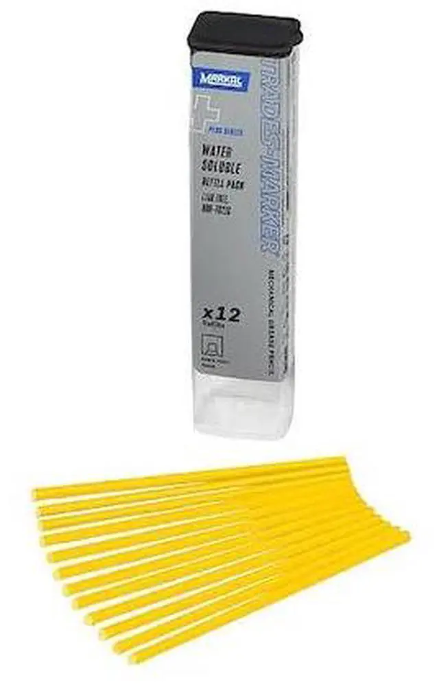 Alt view image 2 of 2 - Removable Industrial Marker, Wax-Based, Yellows Color Family, Medium Tip, 12 PK