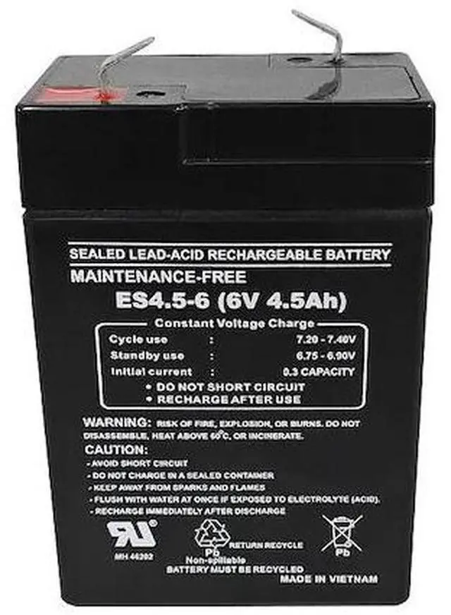 Main image of LUMAPRO 48H470 Battery,SLA,DC 6V,4.5Ah