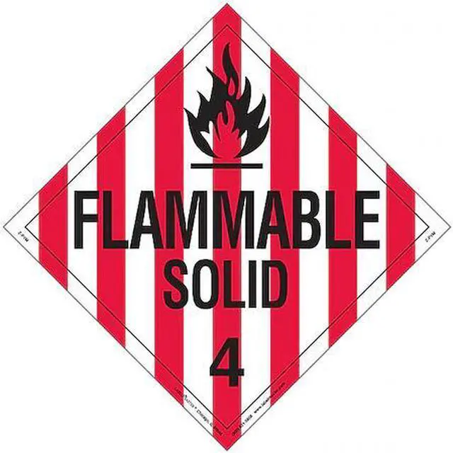 Main image of LABELMASTER Z-PVM Flammable Solid Placard, Flammable Solid, Vinyl, 25 PK