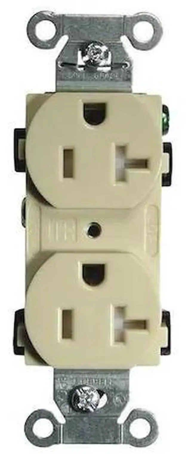 Alt view image 3 of 3 - HUBBELL WIRING DEVICE-KELLEMS BR20ITR 20A Duplex Receptacle 125VAC 5-20R IV