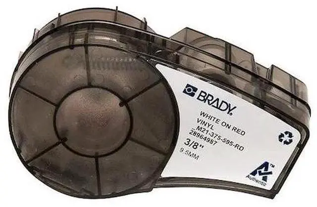 Alt view image 3 of 7 - BRADY M21-375-595-RD Label Tape Cartridge, White/Red, Labels/Roll: Continuous