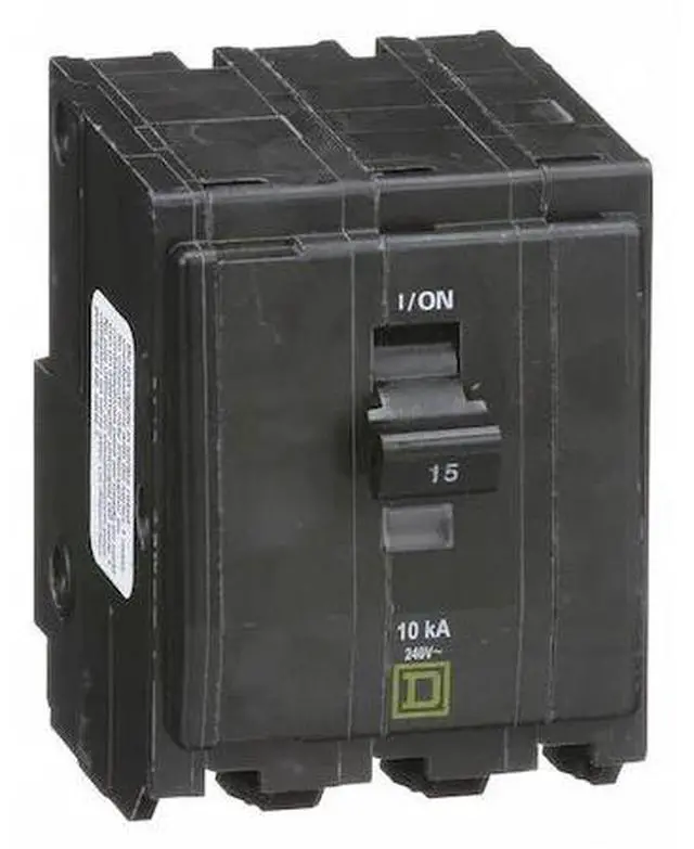 Alt view image 2 of 3 - SQUARE D QO315 Miniature Circuit Breaker, QO Series, 15A, 3 Pole, 120/240V AC,