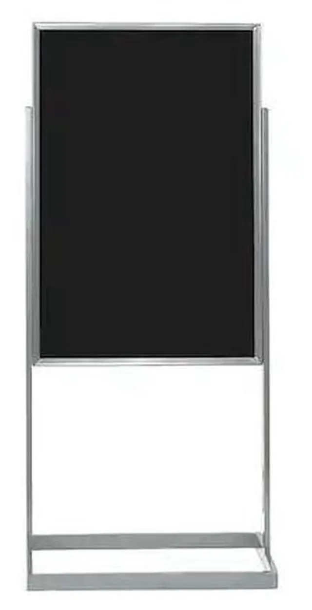 Main image of UNITED VISUAL PRODUCTS UVBPS2436-CHROME-BLACK Pedestal Dry Erase Display Board