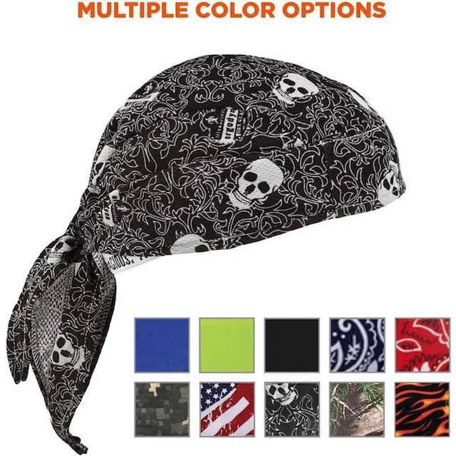 Alt view image 4 of 6 - Chill-Its 6615 High-Performance Bandana Doo Rag with Terry Cloth Sweatband One Size Fits Most Skulls 12519
